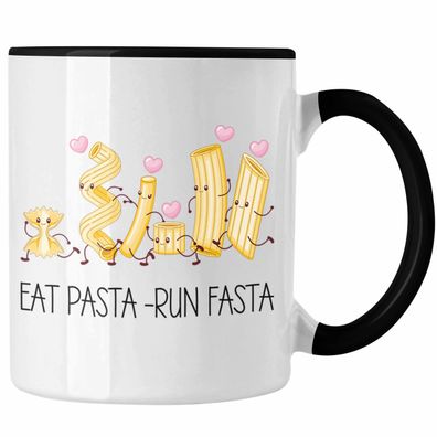 Eat Pasta Run Fasta Tasse Geschenk Italiener Spruch Spaghetti Spruch Geschenkidee