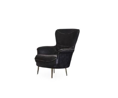 Design Sessel Textil Wohnzimmer Schwarz Einsitzer Luxus Sessel Polster