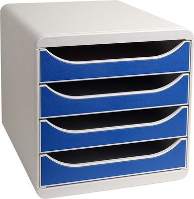 Exacompta 310003D Premium Ablagebox mit 4 Schubladen für DIN A4+ Dokumente. Belast...