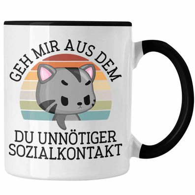 Lustige Tasse Geh Mir Aus Dem Weg Du Unnötiger Sozialkontakt Geschenk Katze Witzige T