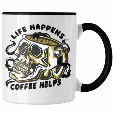 Tasse Totenkopf Kaffeeliebhaber Geschenk Spruch