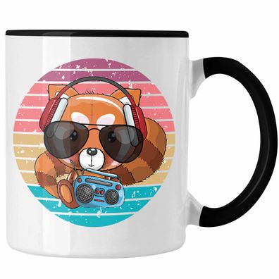 Cooler Roter Panda Tasse Musik Kinder Geschenkidee fér Jungs Mädchen Lustige Grafik