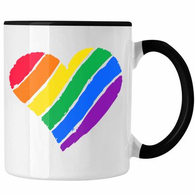 Regenbogen Tasse Geschenk LGBT Schwule Lesben Transgender Grafik Pride Herz