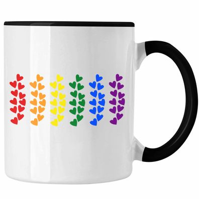 Regenbogen Tasse Geschenk LGBT Schwule Lesben Transgender Grafik Pride Herzen Flagge