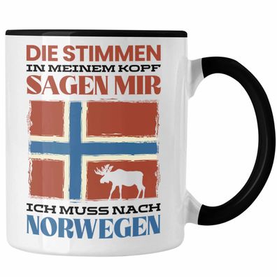Norwegen Geschenke Tasse Flagge Nordkap Elch Die Stimmen In Meinem Kopf Sagen Ich Mus