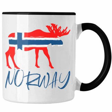 Norwegen Geschenke Tasse Flagge Nordkap Elch Norway Grafik