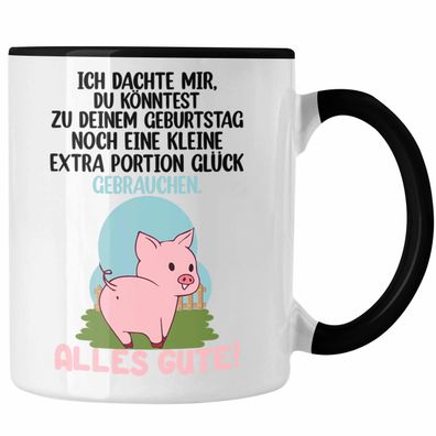 Alles Gute Zum Geburtstag Tasse Geschenk Portion Gléck Schweinchen Gléckwunsch