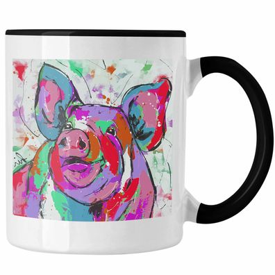 Schwein Tasse Geschenk Bauern Schweine Polygon Grafik Lustig Ferkel