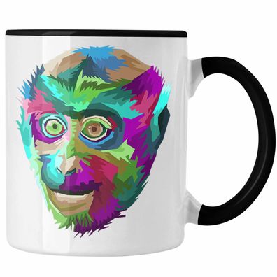 Makaken Affen Art Tasse Geschenk Polygon Geschenkidee