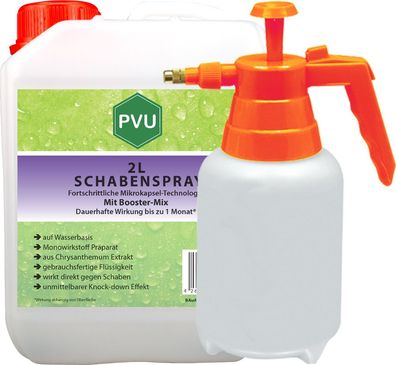 PVU 2L + 2L Sprüher Schaben Spray gegen Kakerlaken bekämpfen mit Langzeitwirkung