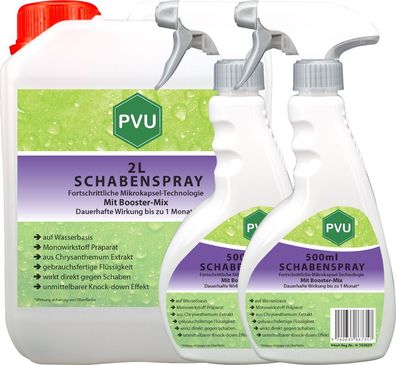 PVU 2L + 2x500ml Schaben Spray gegen Kakerlaken bekämpfen mit Langzeitwirkung
