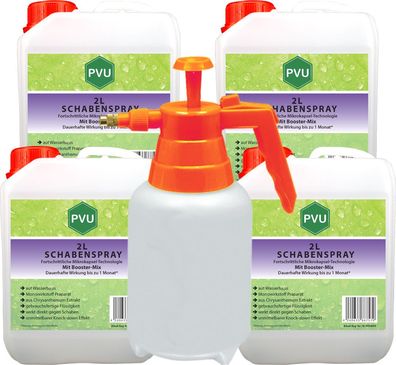 PVU 4x2L + 2L Sprüher Schaben Spray gegen Kakerlaken bekämpfen mit Langzeitwirkung