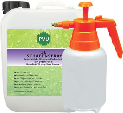 PVU 5L + 2L Sprüher Schaben Spray gegen Kakerlaken bekämpfen mit Langzeitwirkung