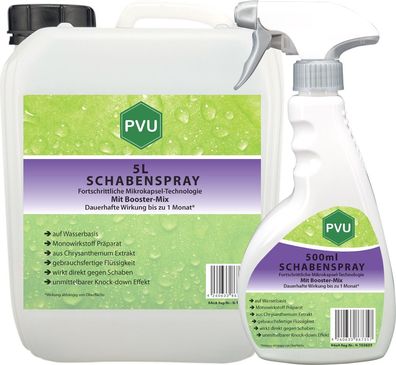 PVU 5L+ 5L Sprüher Schaben Spray gegen Kakerlaken bekämpfen mit Langzeitwirkung