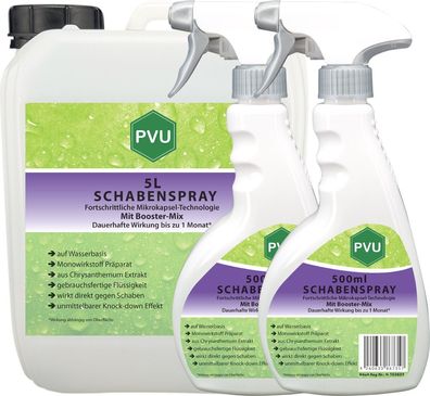PVU 5L + 500ml Schaben Spray gegen Kakerlaken bekämpfen mit Langzeitwirkung