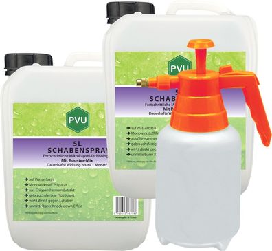 PVU 2x5L+ 2L Sprüher Schaben Spray gegen Kakerlaken bekämpfen mit Langzeitwirkung