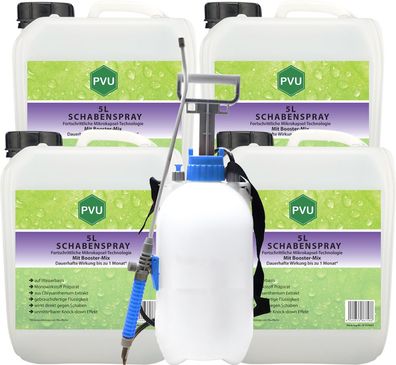 PVU 4x5L+ 5L Sprüher Schaben Spray gegen Kakerlaken bekämpfen mit Langzeitwirkung