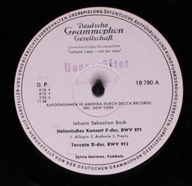 Deutsche Grammophon 18 780 - Italienisches Konzert Und Andere Werke