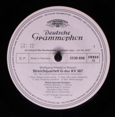 Deutsche Grammophon 2530 898 - Streichquartette • String Quartets: G-dur (In G