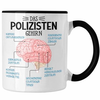 Polizist Tasse Geschenk Lustiger Spruch Polizisten Gehirn