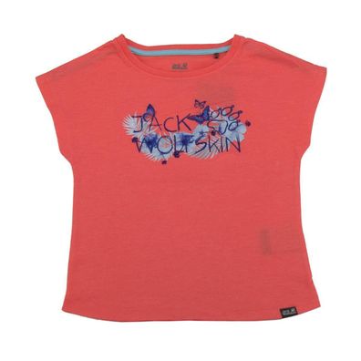 Jack Wolfskin Brand Tee Girl T-Shirt Kinder kurzarm Shirt Baumwolle 1607261-2075 128