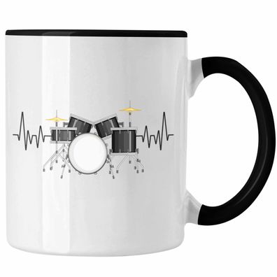 Schlagzeug Herzschlag Tasse Geschenk fér Schlagzeug-Spieler Hobby Geschenkidee