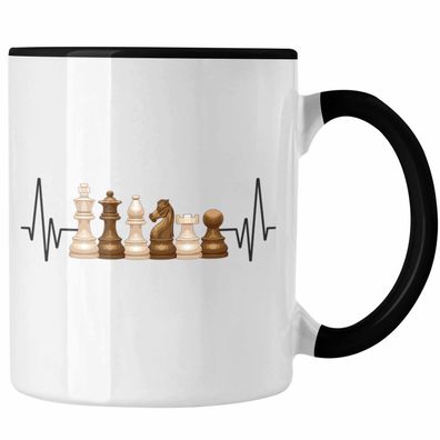 Schach Herzschlag Tasse Geschenk fér Schachspieler Hobby Geschenkidee