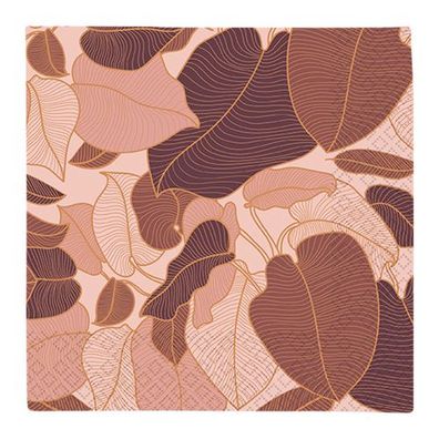 Lunchservietten „Art Nouveau rosewood“, 33x33 cm, 3-lagig, Home Fashion®, 20 Stück, H