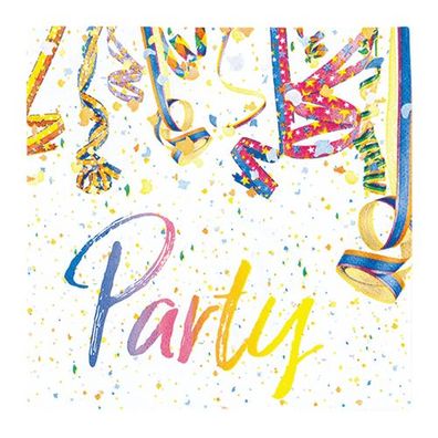 Lunchservietten „Colourful Party“, 33x33 cm, 3-lagig, Home Fashion®, 20 Stück, Geburt