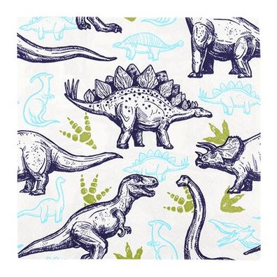 Lunchservietten „Dinosaurs“, 33x33 cm, 3-lagig, Home Fashion®, 20 Stück, Geburtstag