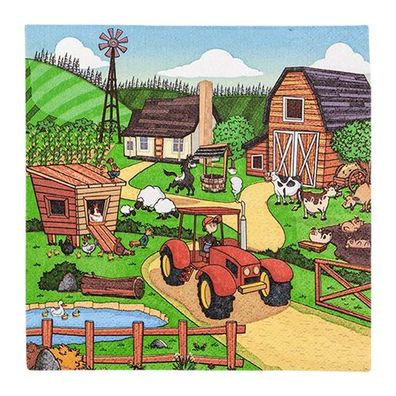 Lunchservietten „Little Farm“, 33x33 cm, 3-lagig, Home Fashion®, 20 Stück, Gartenfest