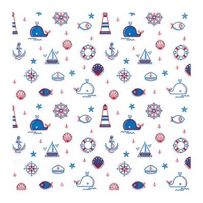 Lunchservietten „Nautical Pattern“, 33x33 cm, 3-lagig, Home Fashion®, 20 Stück, Kommu