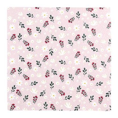 Lunchservietten „Petites Fleurs rose“, 33x33 cm, 3-lagig, Home Fashion®, 20 Stück, Ga