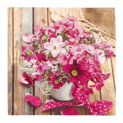 Lunchservietten „Summer Bunch“, 33x33 cm, 3-lagig, Home Fashion®, 20 Stück, Geburtsta