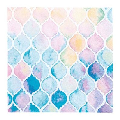 Lunchservietten „Watercolour Shells“, 33x33 cm, 3-lagig, Home Fashion®, 20 Stück