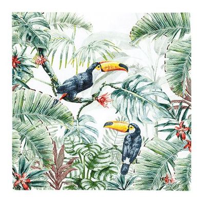 Lunchservietten „Welcome to the Jungle“, 33x33 cm, 3-lagig, Home Fashion®, 20 Stück,