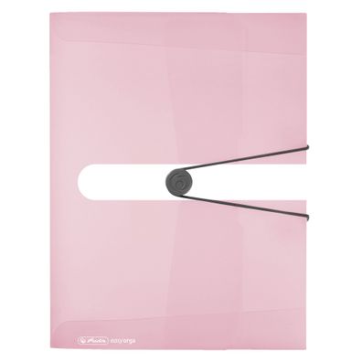 Sammelbox A4 PP transparent rosé Rückenbreite 4cm, Rückenetikett