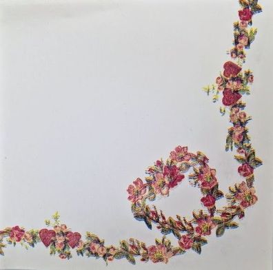 DUNI Dunicel Zelltuch Serviette & Platzteller 40 x 40 cm 1/4 Falz "Weiss mit Blumen "