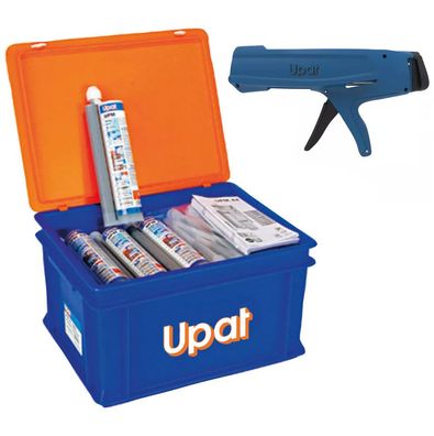 Upat Handwerkerbox HWK, enthält 12x UPM 33-360, 24x Statikmischer, 1x Pistole