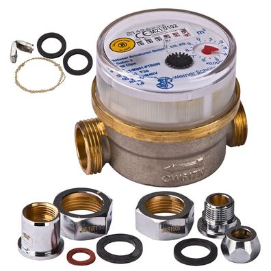 Waschtischzähler Qn 1,5, Q³ 2,5 DN15 AG 3/8" IG EG 10 mm kalt