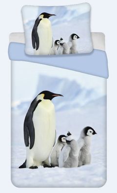 Bettwäsche Set mit Pinguin 135 x 200 cm 80 x 80 cm 100% Baumwolle