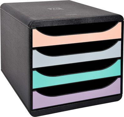 Exacompta 3104296D Premium Ablagebox mit 4 Schubladen für DIN A4+ Dokumente. Belas...