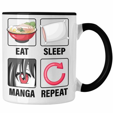 Eat Sleep Manga Repeat Tasse Geschenk Geschenkidee Manga Liebhaber