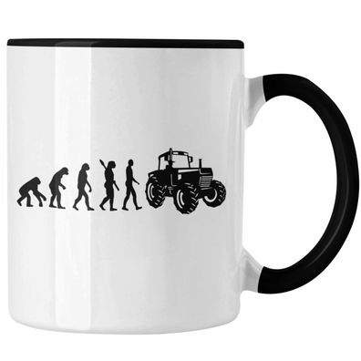 Lustige Tasse fér Landwirte Geschenk Evolution Traktor Geschenkidee