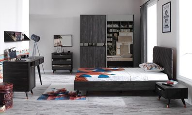 Luxuriöses Modernes Schlafzimmer Set Stilvolles Kleiderschrank Bett Set 7tlg Neu