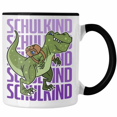Einschulung Tasse Geschenk Jungs Erster Schultag: Lustige T-Rex Dino Tasse fér Schulk