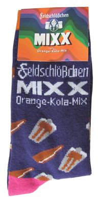 Feldschlößchen Brauerei Dresden - Motiv 5 - Orange Kola Mixx - Socken Gr. 35-38