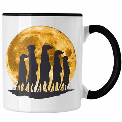 Erdmännchen Tasse Mondgrafik Geschenk fér Tierliebhaber