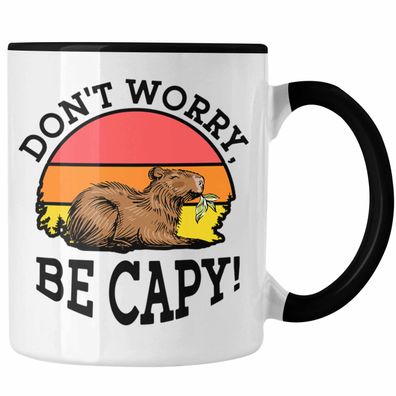 Lustige Tasse "Don't Worry Be Cappy" lustiges Geschenk fér Capybara-Liebhaber