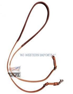Western Imports geschlossene Westernzügel, Roping Reins Zügel Leder braun 2,60 m